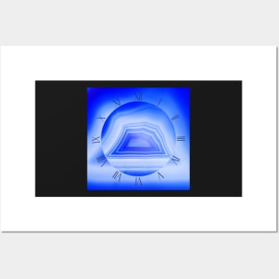 Blue agate mineral super macro Posters and Art